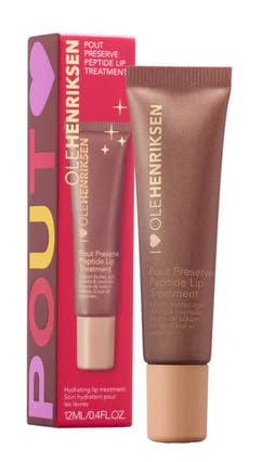 Ole Henriksen Glimmer Vault packaging showing five shades for versatile lip looks.