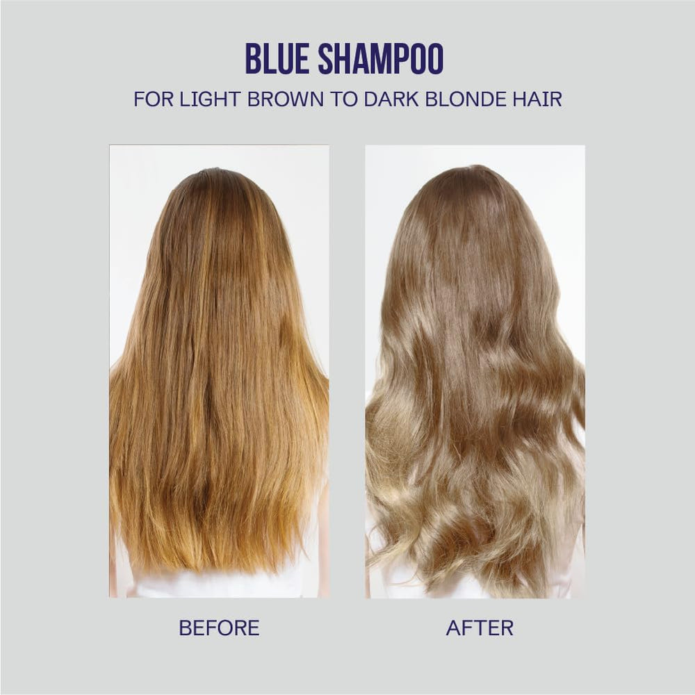 OLIGO PROFESSIONNEL Blue Shampoo close-up label showing sulfate-free promise.
