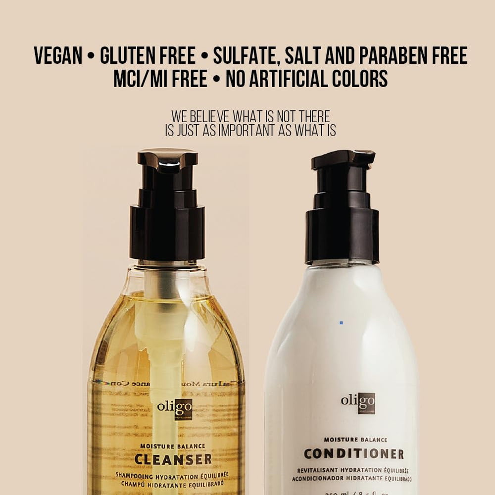 Oligo Professionnel Calura conditioner detangling close-up illustrating smoother results.