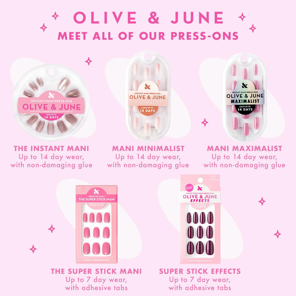 Olive & June uses 94% post-consumer recycled materials for sustainability.