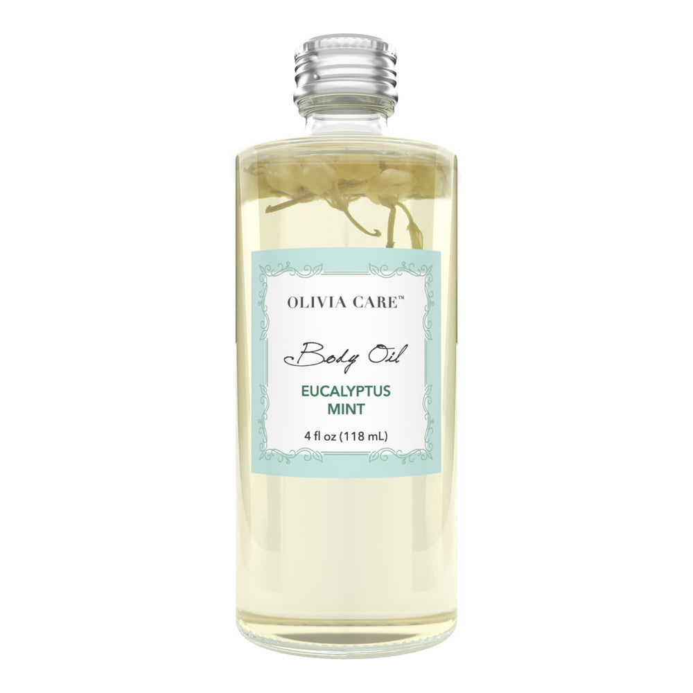 Olivia Care eucalyptus mint scent evokes calm and relaxation.