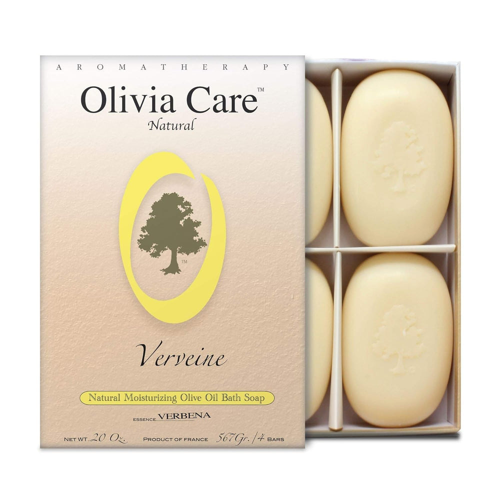 Olivia Care Verbena Soap Bars with olive oil for a gentle, moisturizing cleanse.