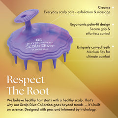 Olivia Garden Scalp Diva brush features snag-free design for easy cleaning and comfortable use.