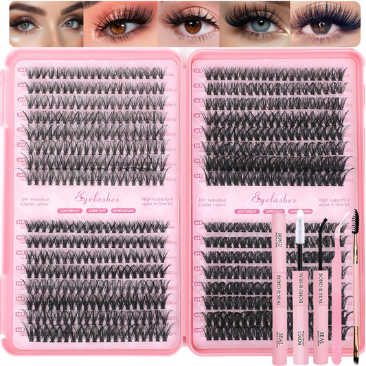 OLLAVO lash clusters kit contents for at-home DIY lash extensions