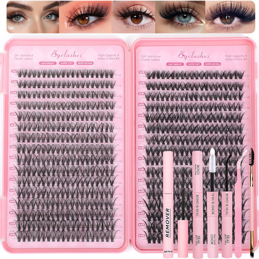 OLLAVO Lash Clusters Kit contents displayed for versatile DIY looks