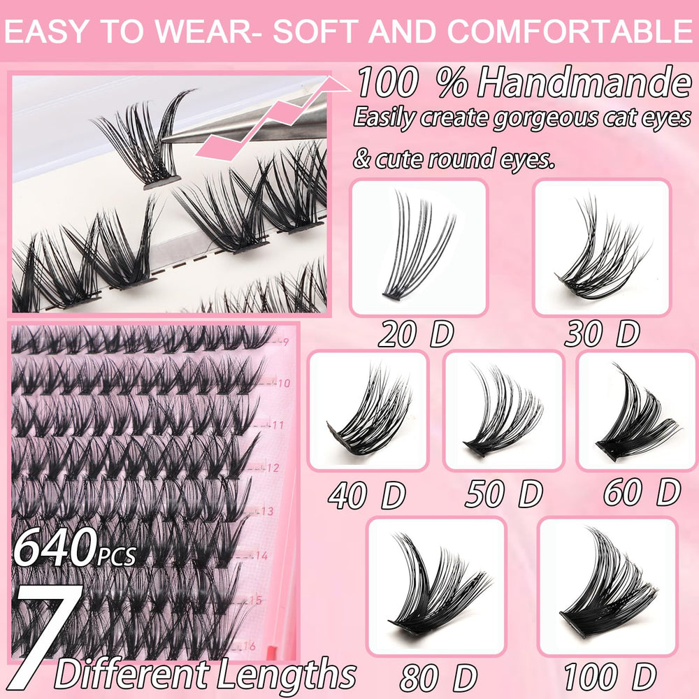 OLLAVO Lash clusters with a soft thin band for comfortable wear