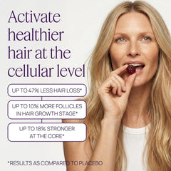 OMI Hair Growth Peptides Gummies flavor swatch with strawberry and vanilla for a pleasant daily routine.