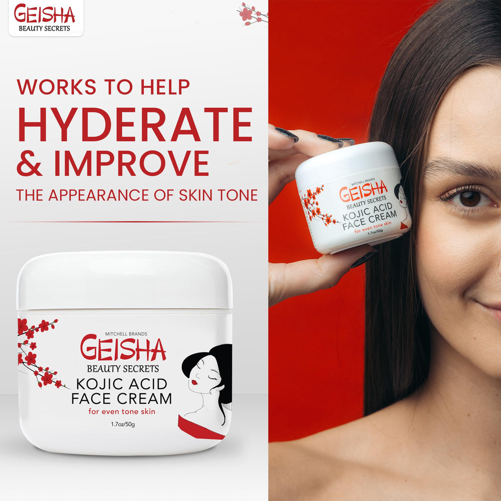 OMIC Geisha Kojic Cream being applied to the face