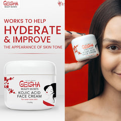 OMIC Geisha Kojic Cream being applied to the face