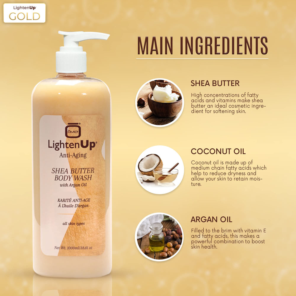 OMIC LightenUp bottle tilted view highlights easy daily use.