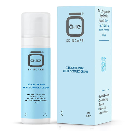 OMIC+ Skincare 7.5% Cysteamine cream bottle for brighter skin