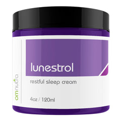 OmNutra magnesium sleep cream bottle with lavender for a calming night ritual.
