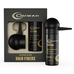 OMWAH natural hair fibers bottle in dark brown for fuller look