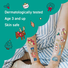 Omy Christmas tattoos Christmas-tree designs brighten holiday events for kids.