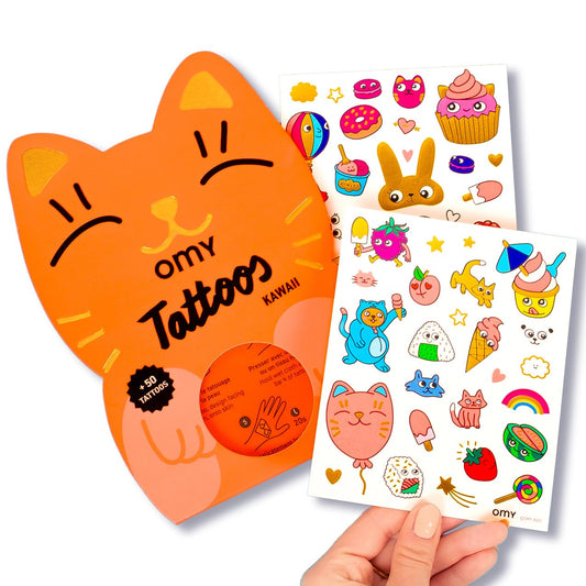 Omy Kawaii tattoos offer variety designs that are easy to apply for kids.