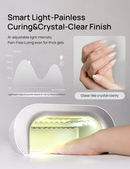 ONAIL smart curing delivers a smooth, even finish with targeted light distribution.