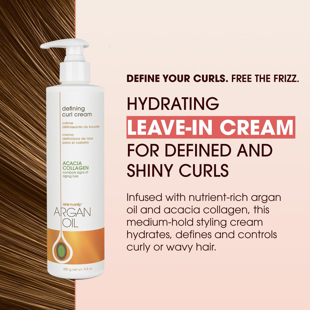 One 'N Only Defining Curl Cream pack showing lightweight, non-sticky hydration.
