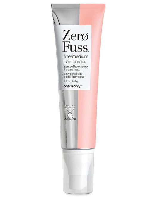One 'N Only Zero Fuss Primer bottle front with weightless conditioning