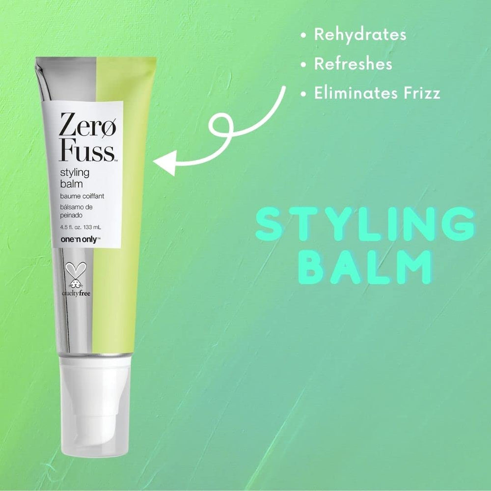 Hands applying balm to damp hair for smooth, controlled styling.