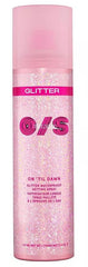 One Size On 'Til Dawn glitter setting spray bottle front with iridescent shimmer