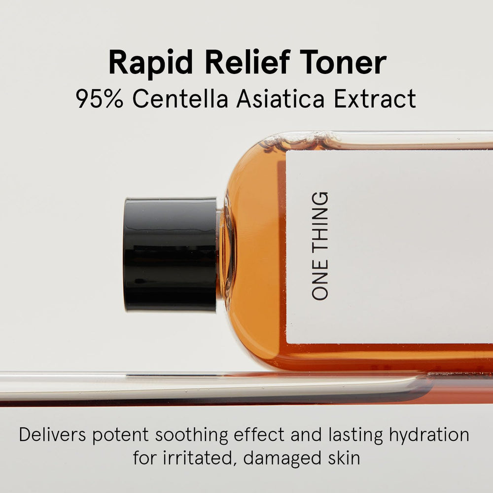 One Thing Centella Toner bottle back label highlighting gentle formulation