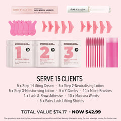 One V Salon Y combs and tools for smooth, consistent lifts.