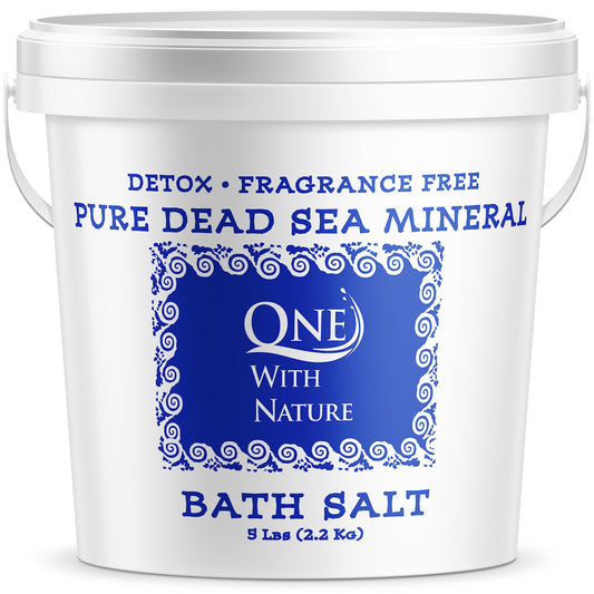One With Nature Dead Sea Salt bath 5lb unscented for a mineral-rich soak