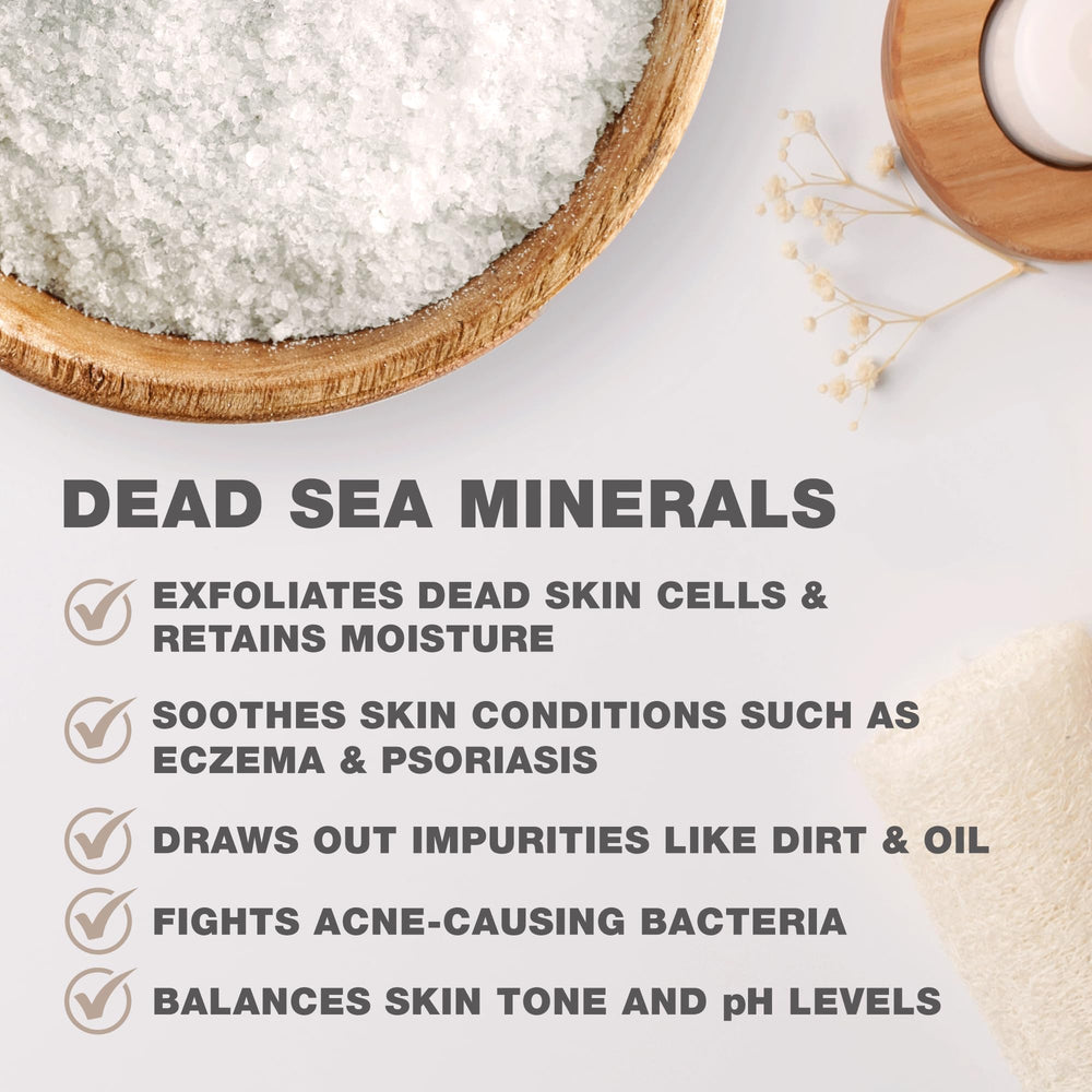 One With Nature Dead Sea Salt Lavender bath tub soak releases calm mineral energy.