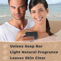 One With Nature Dead Sea Soap foam-lather demonstrates cleansing with mineral-rich formula.