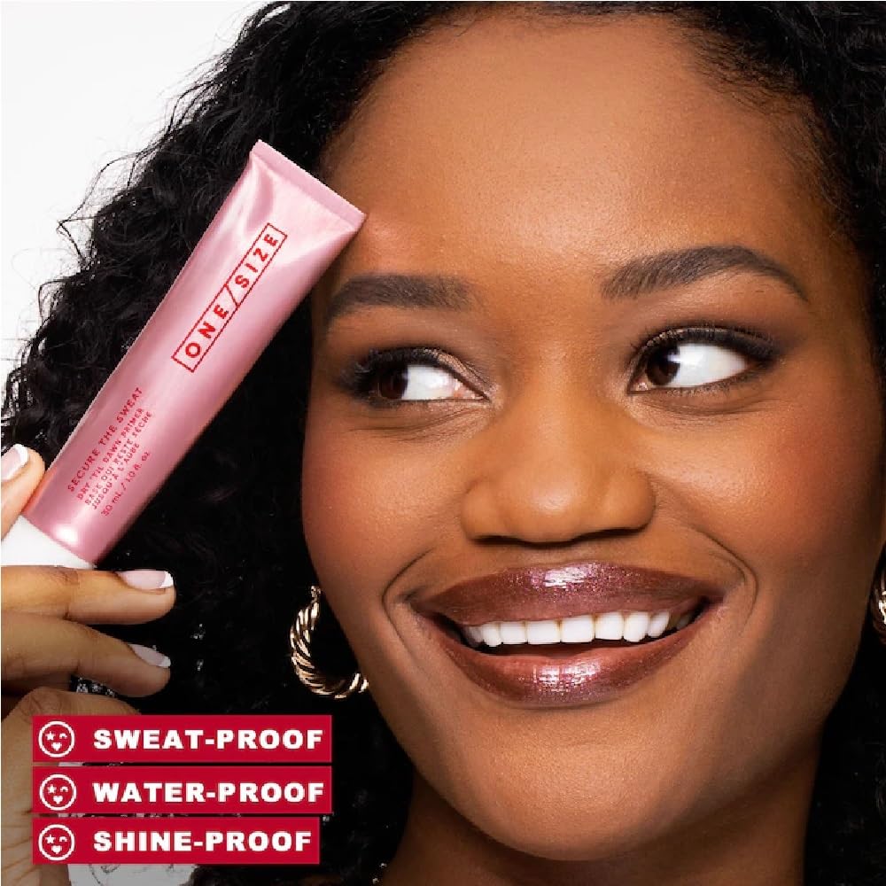 ONE/SIZE.by.Patrick.Starrr Secure Sweat Primer close-up emphasizes pore minimization effect.