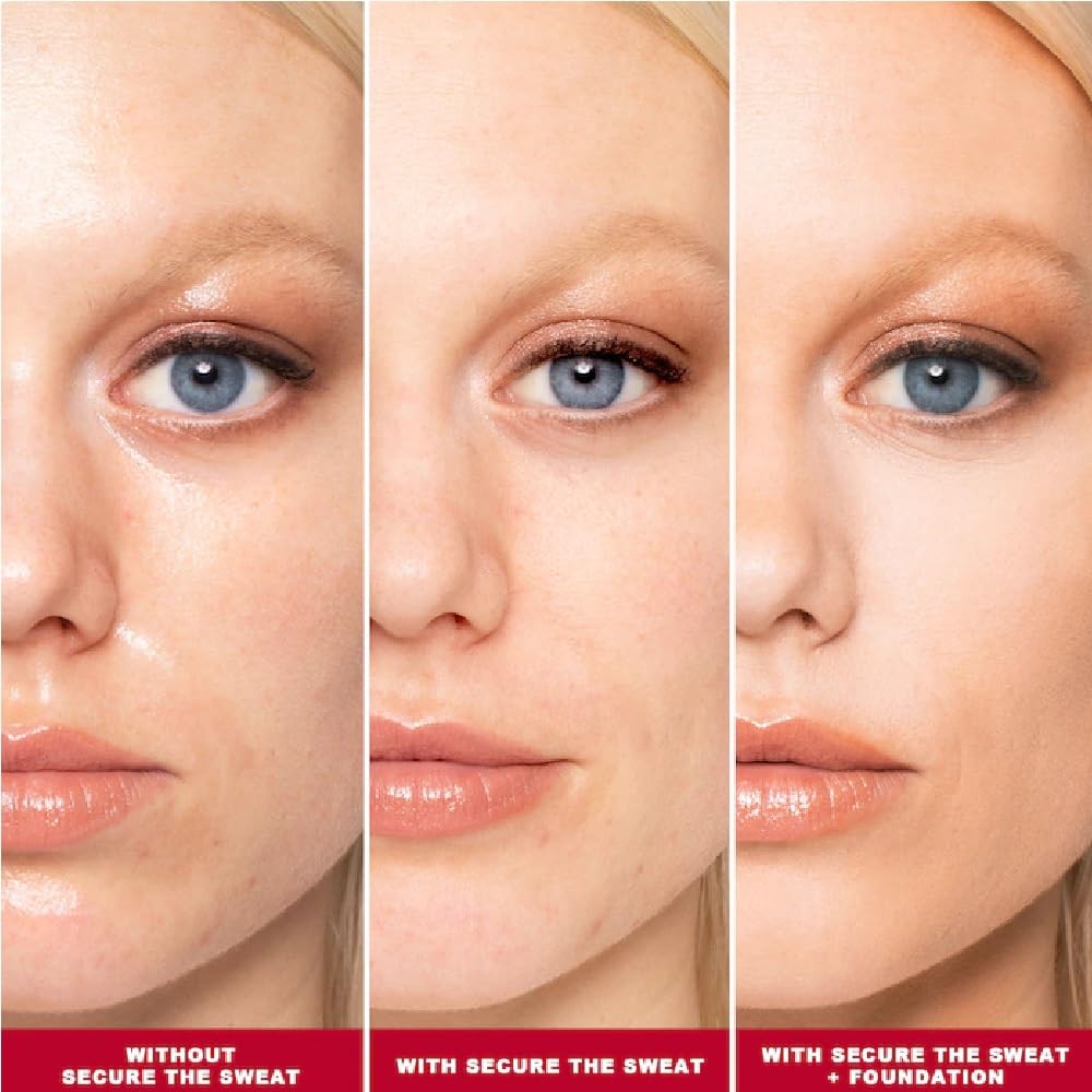 ONE/SIZE.by.Patrick.Starrr Secure Sweat Primer swatch highlights long-lasting shine control benefits.