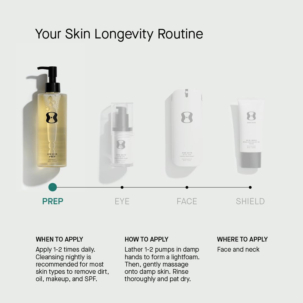 OneSkin PREP rinse with water shows a clean finish without stripping.