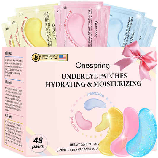 Onspring caffeine eye mask gift box reduces under-eye puffiness for a refreshed look.