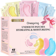 Onspring caffeine eye mask gift box reduces under-eye puffiness for a refreshed look.