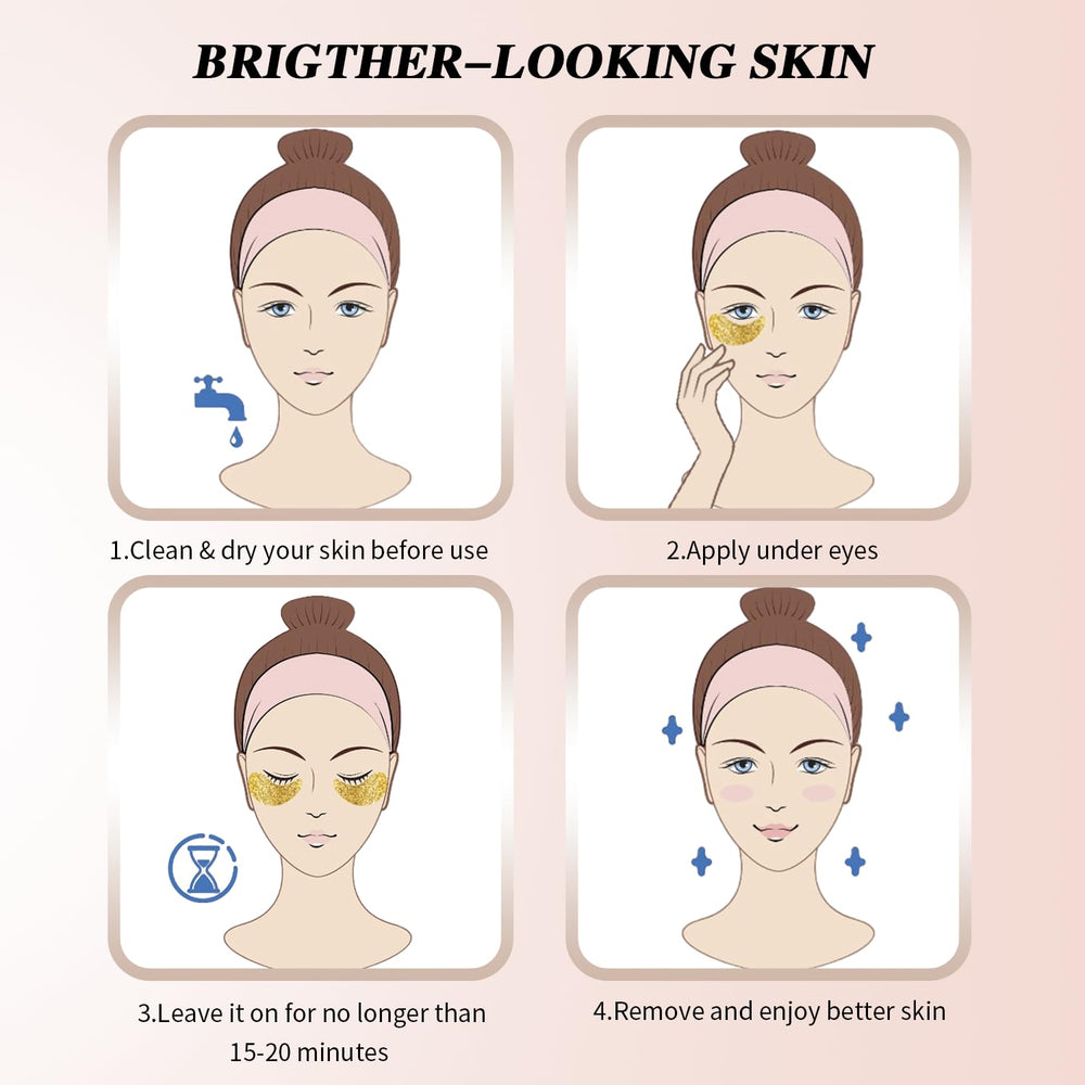 Visible gold particles and gel texture from Onespring patches signal premium skincare.