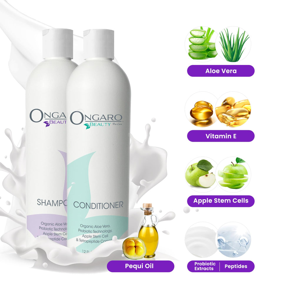 Ongaro Beauty organic aloe vera base closeup highlights hydrating scalp care