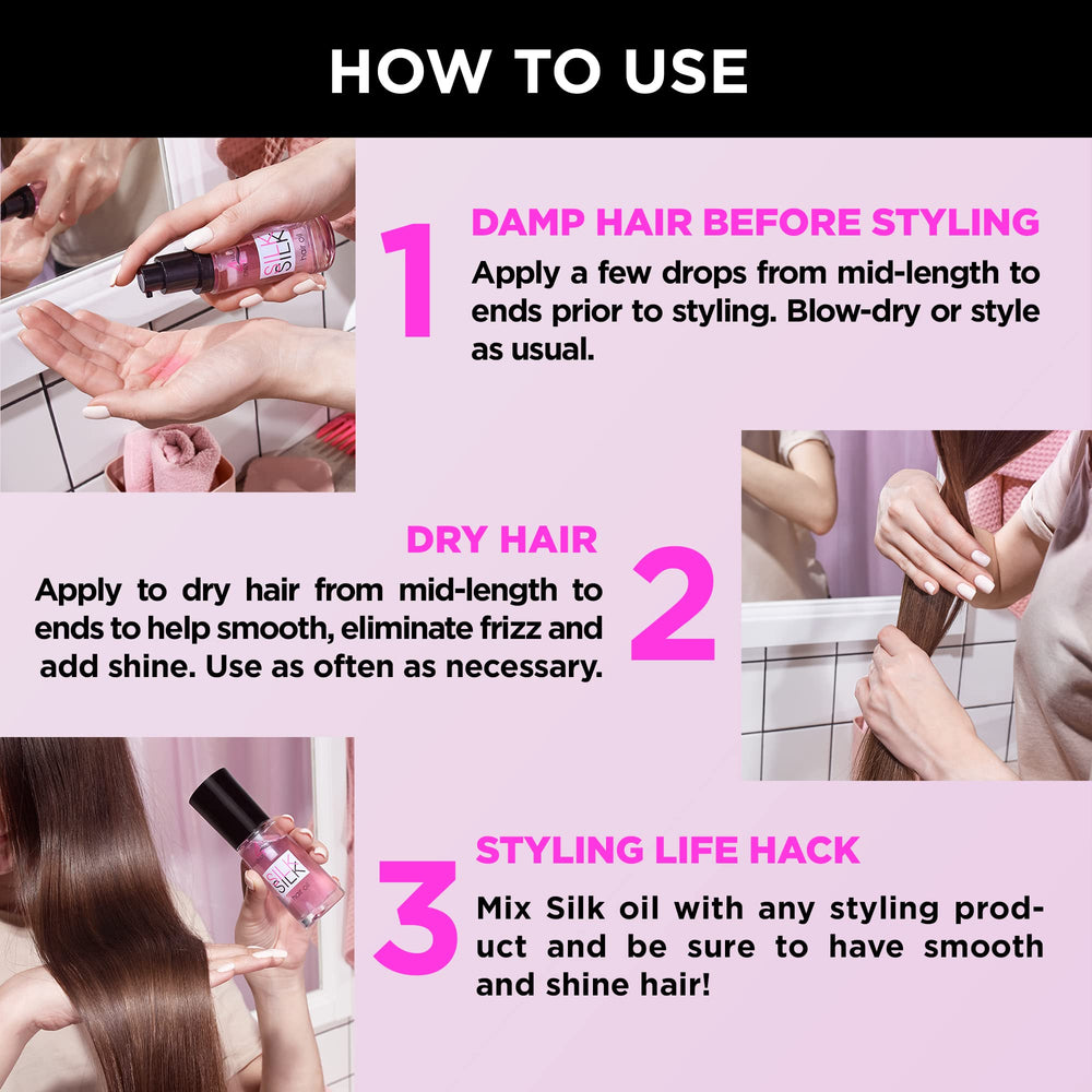 ONLY4HAIR Silk Hair Oil image showing split end smoothing on damaged hair