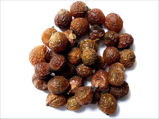 OnMexa Reetha pods 250g pack—natural cleanser for hair, skin, and laundry.