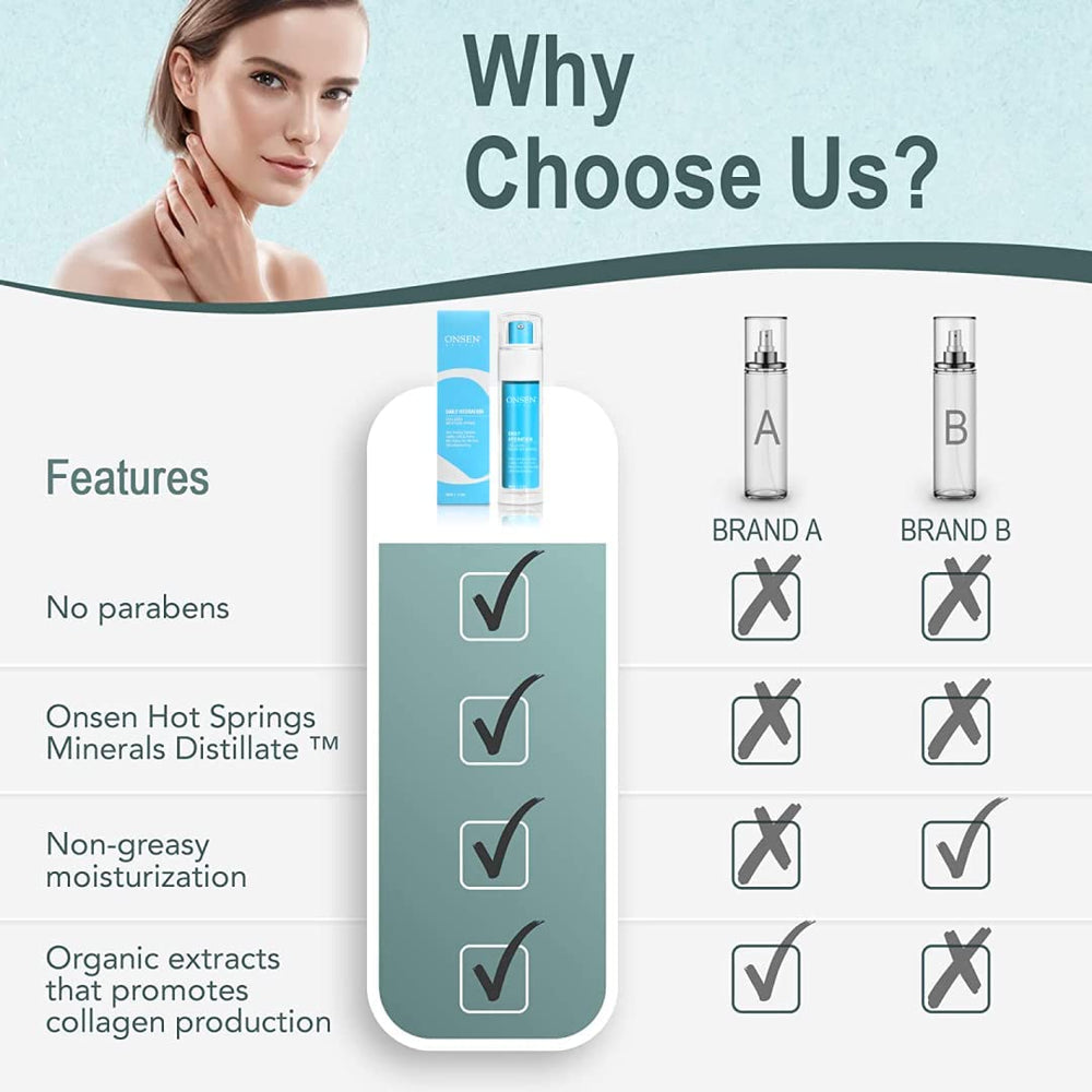 Onsen Secret moisturized skin glow demonstrates hydrated, healthy-looking skin