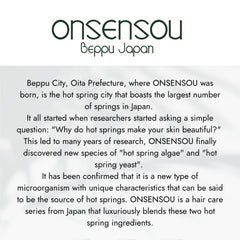 ONSENSOU Japanese tech packaging with sustainable bottle design.