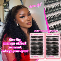 OOPPOO Manga Lash Clusters dense 120D offers fuller eyes with fewer clusters.