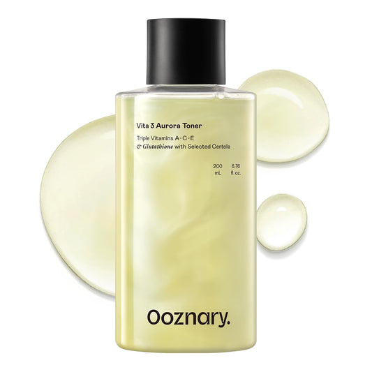 OOZNARY Vita 3 Aurora toner bottle view for hydration and glow