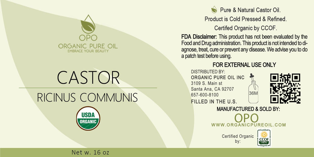 OPO Organic Castor Oil on scalp for nourishing hair treatment.