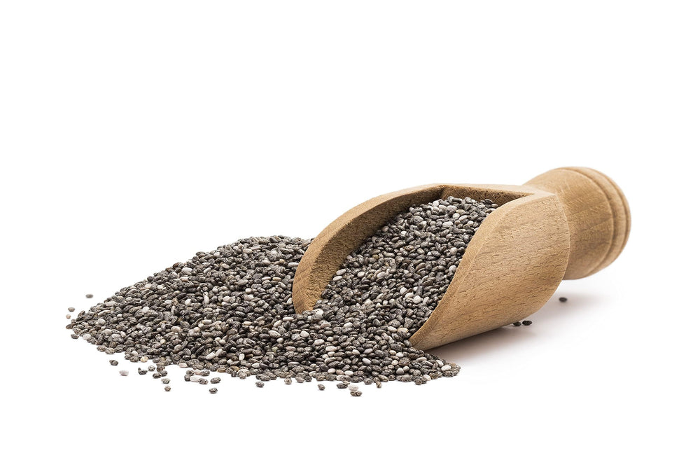 OPO chia seed oil ingredients stamp confirms vegan, non-GMO status.