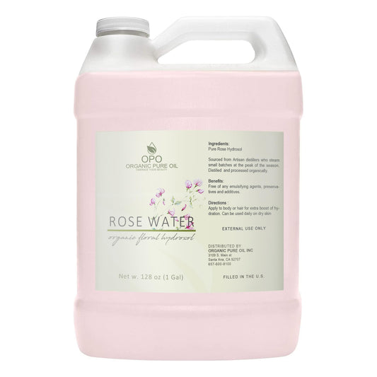 OPO Rose Hydrosol bottle front shows pure steam-distilled rose water for daily hydration.