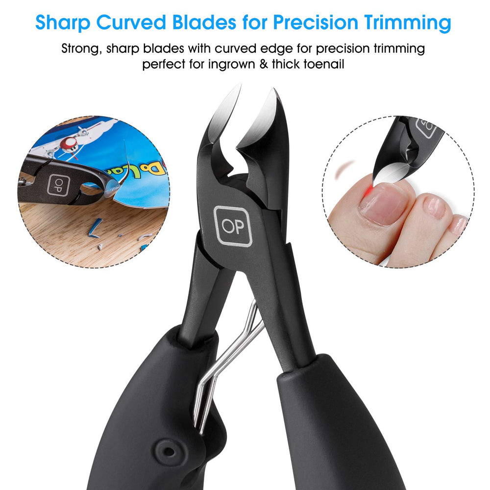 Opove X5 toenail clippers side view emphasizing ergonomic non-slip handle