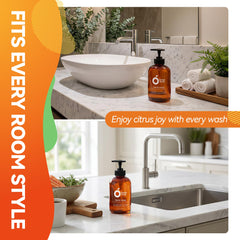 ORANGE HOUSE Liquid Hand Soap three-pack display for convenient refills.