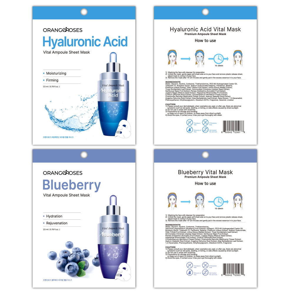 OBS lab Orangeroses variety of 10 mask types for skincare routines