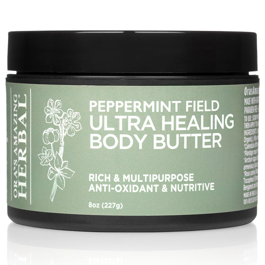Ora's Amazing Herbal Ultra Healing Butter 8oz tub, deeply moisturizing for dry skin.