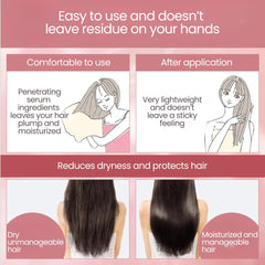 Orbis Essence In Hair Milk close-up highlights hydrolyzed silk smoothing action.